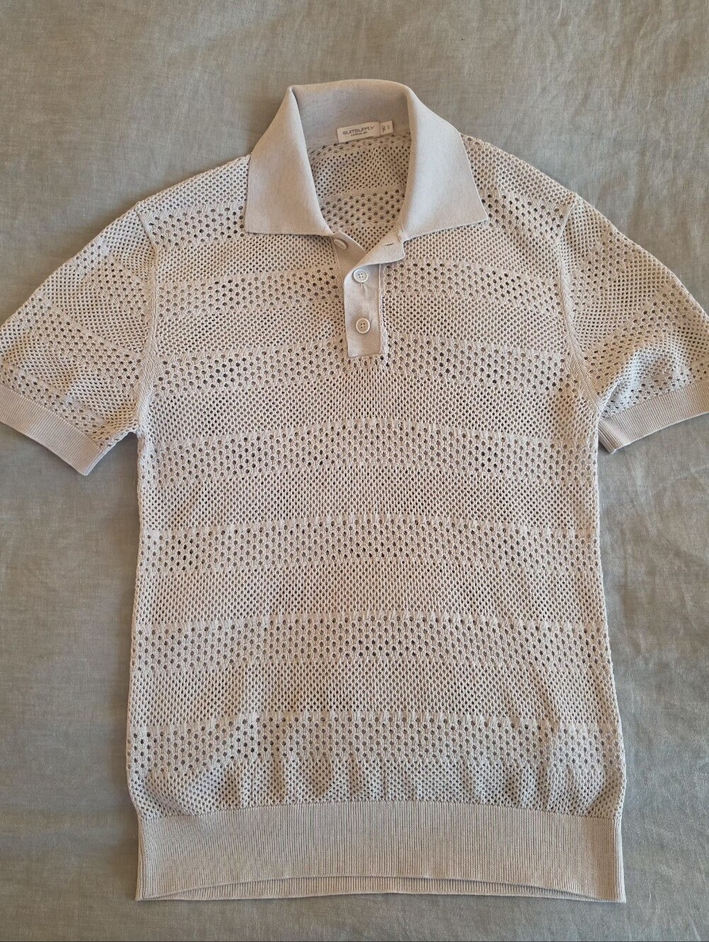 SuitSupply Sand Crochet Polo